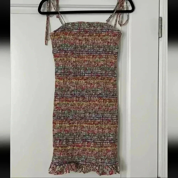 Pink Lily Bodycon Rainbow Scrunch Mini Dress, size medium - Picture 7 of 8